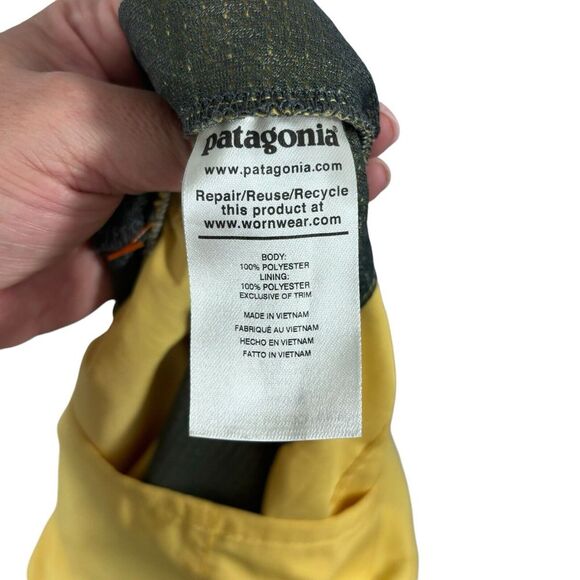 Patagonia Baggies Swim Shorts Trunks Mesh Lined Yellow Vintage 90's Mens M - Picture 6 of 6